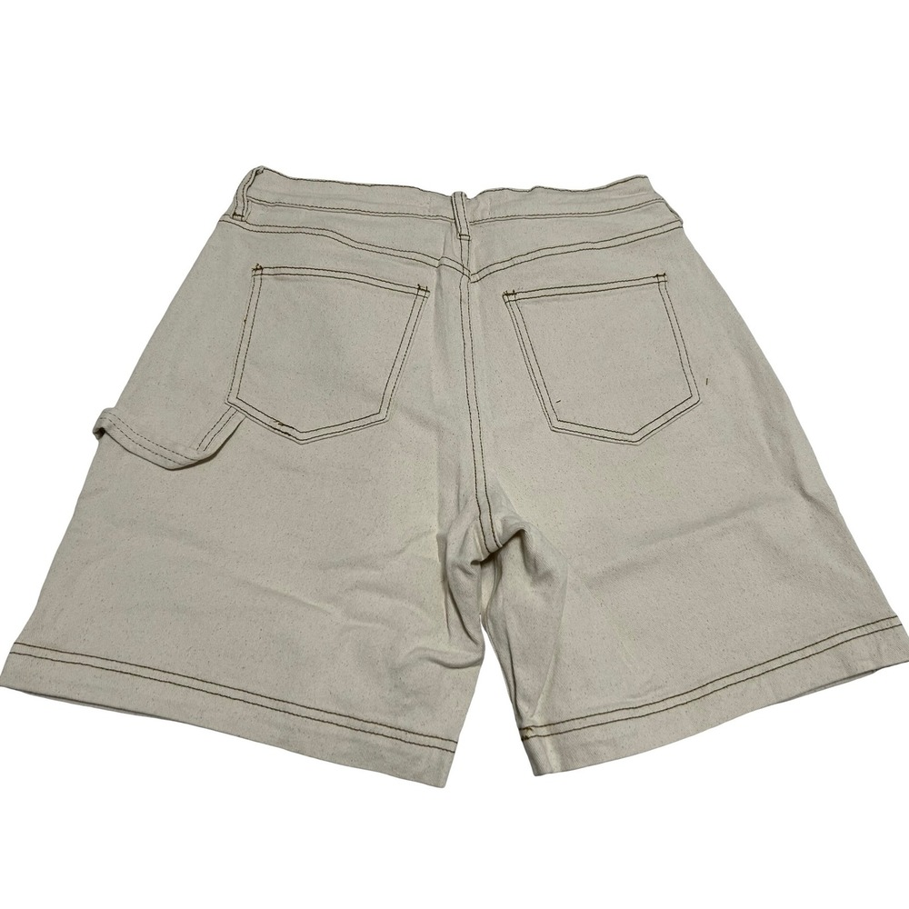 Bottoms Cream Carpenter Utility Shorts Contrast Stitch Size 13 NWT Fashion Nova - Picture 4 of 7